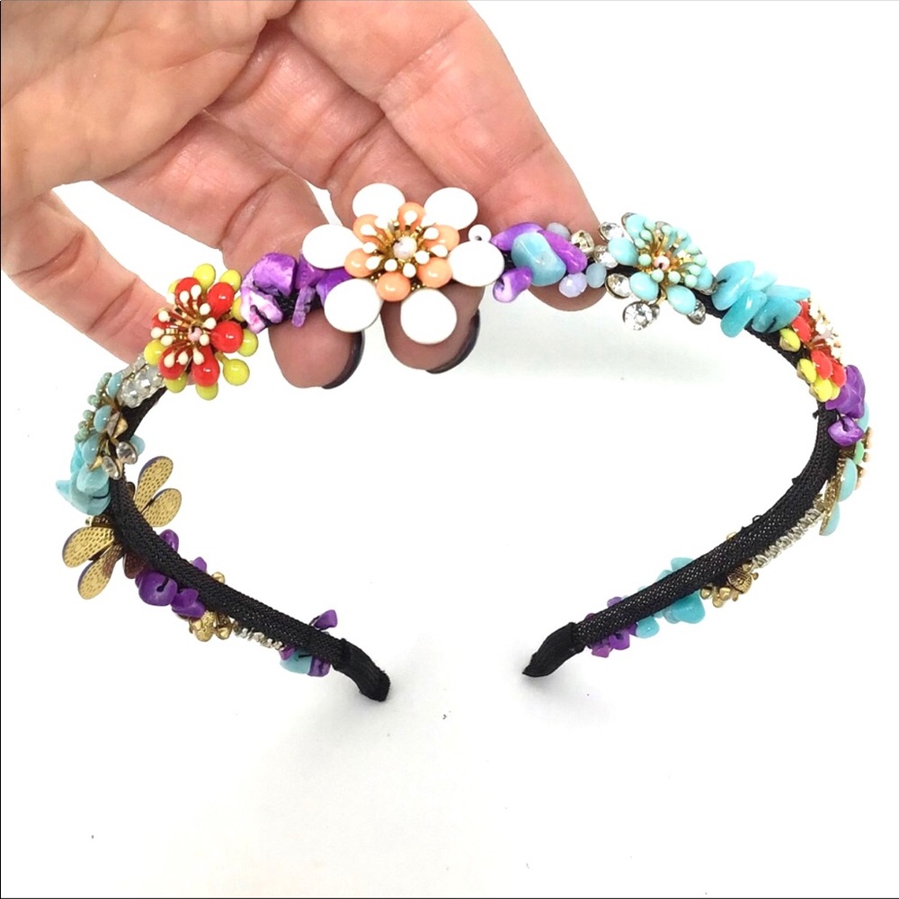 💕CRYSTAL & BEADED FLORAL HEADBAND